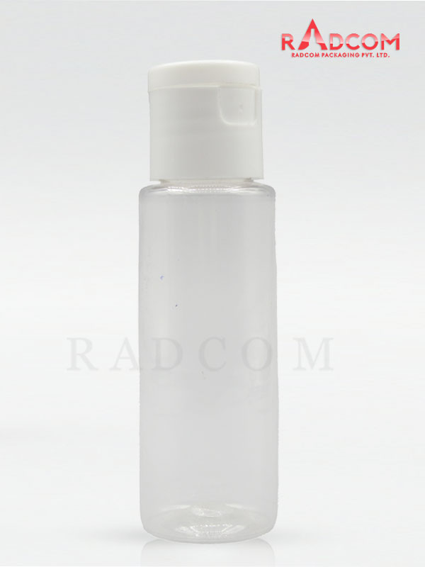 50ML Clear Tulip Pet Bottle with White Flip Top